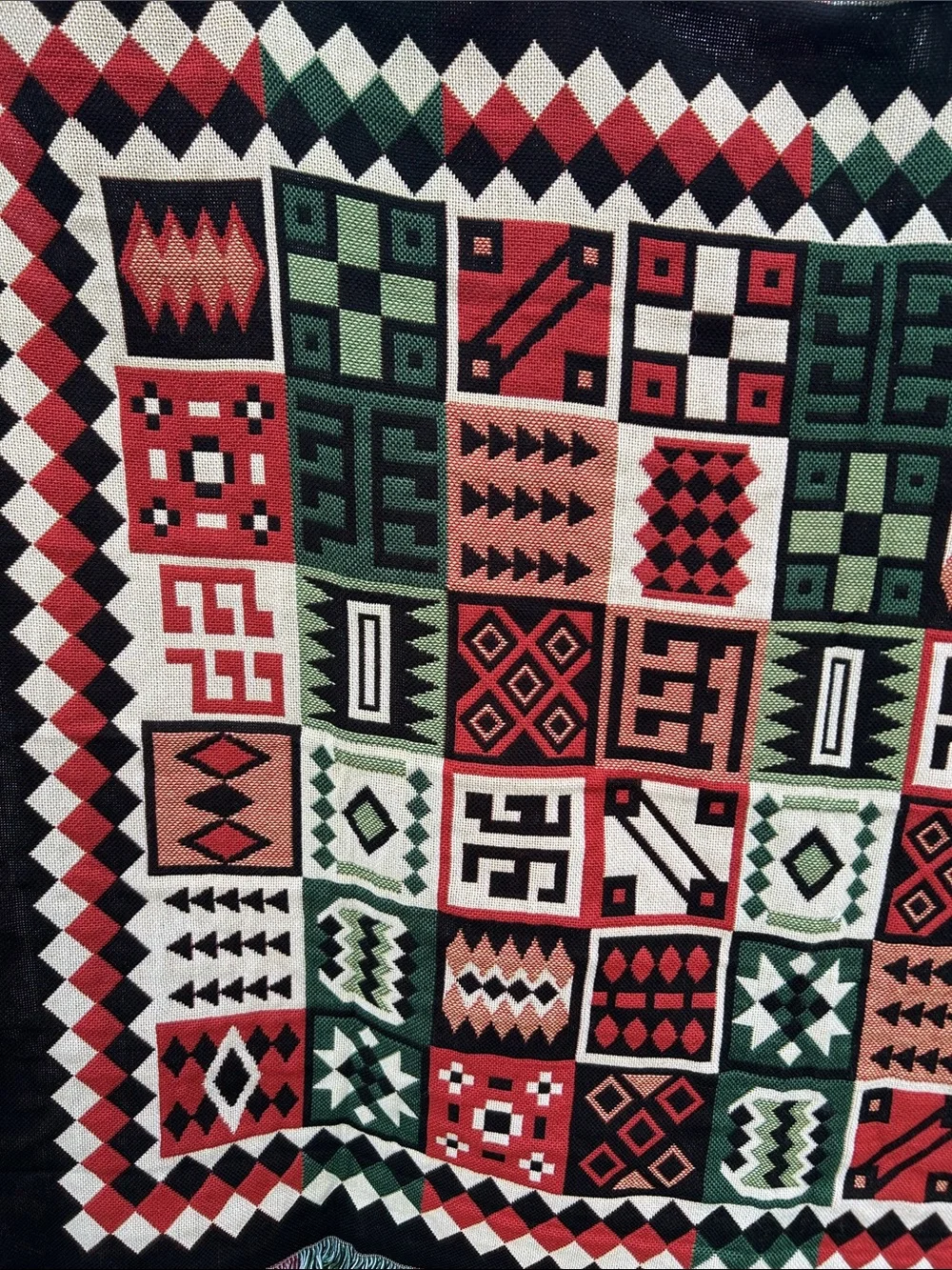 Crown Crafts Woven Throw American Indian & Quilt Motifs